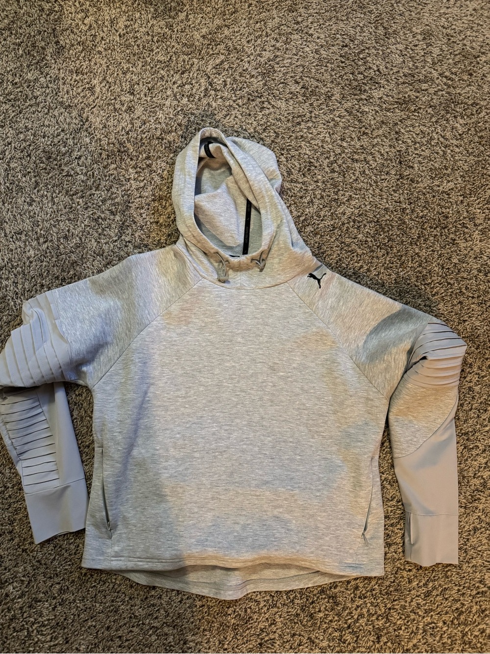 Puma Light Gray Women's Hooded Pullover Sweater